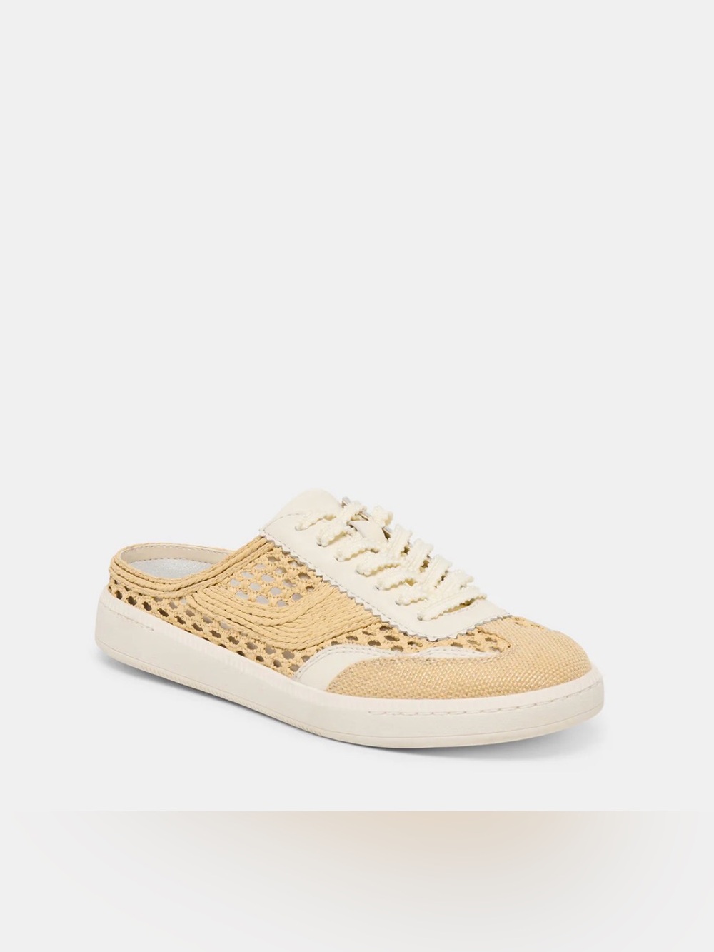 Dolce Vita Notice Slide Woven Sneakers Light Natural Woven Raffia size 7.5 Mule